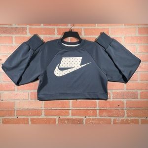 Nike Sportswear NSW Navy Crop Top Sweatshirt Sweater Swoosh Womens S Worn Once